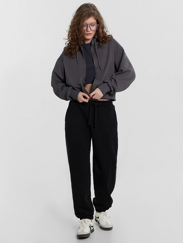 Теплые брюки женские черные с начесом - 13