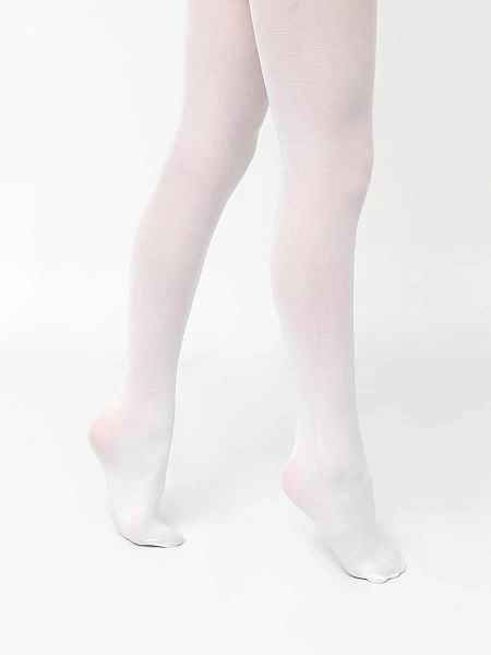 картинка Детские однотонные колготки белого цвета от известного бренда одежды для девочек Mark Formelle