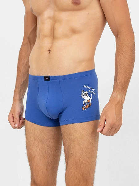 картинка Хлопковые мужские трусы-боксеры в синем цвете от магазина мужской одежды Mark Formelle