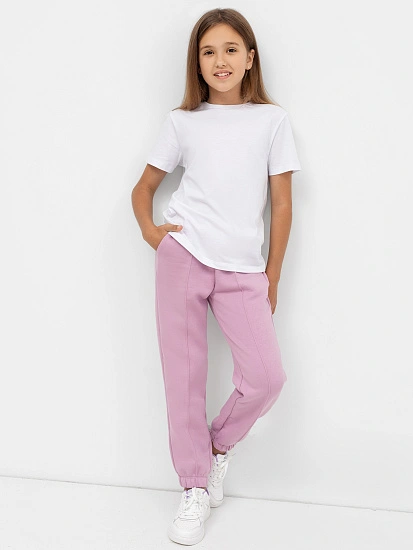картинка Утепленные свободные джоггеры лавандового цвета для девочек от известного бренда одежды для девочек Mark Formelle