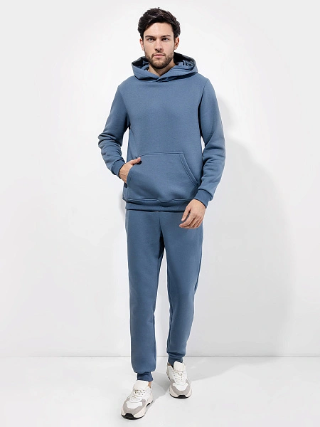 картинка Теплый мужской комплект (худи и брюки) в оттенке "турмалин" от магазина мужской одежды Mark Formelle