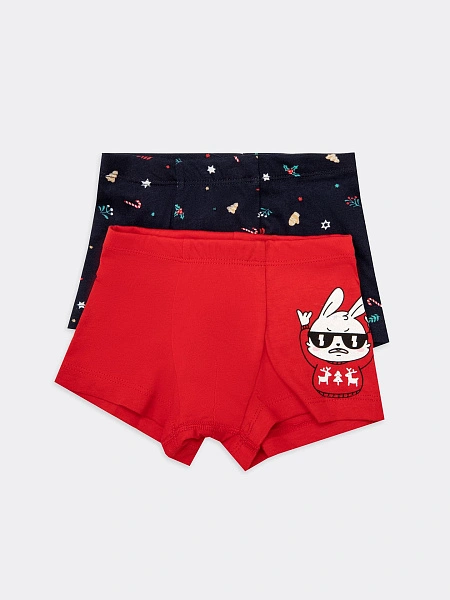 картинка Набор трусов-боксеров для мальчиков (2 шт.) красного и темно-синего цветов от магазина одежды для мальчиков от бренда Mark Formelle
