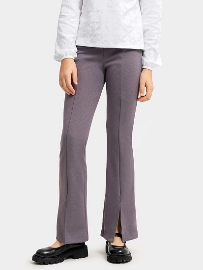 картинка Брюки клёш для девочек в сером оттенке с разрезами  от известного бренда одежды для девочек Mark Formelle