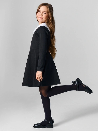 картинка Колготки детские в черном цвете с имитацией гольф от известного бренда одежды для девочек Mark Formelle