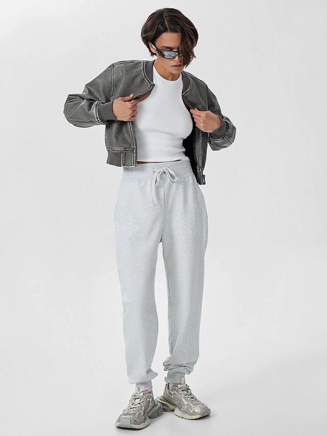 Брюки женские спортивные в сером оттенке - 6