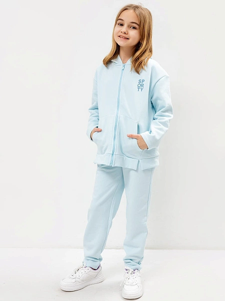 картинка Брюки для девочек в нежно-голубом цвете от известного бренда одежды для девочек Mark Formelle