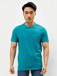 Футболка мужская в зелено-голубую полоску