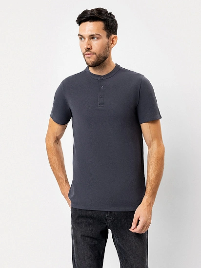 картинка Джемпер-поло хлопковый мужской в сером цвете от магазина мужской одежды Mark Formelle