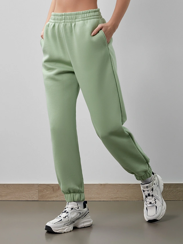 Брюки женские в туманно-зеленом оттенке - 4