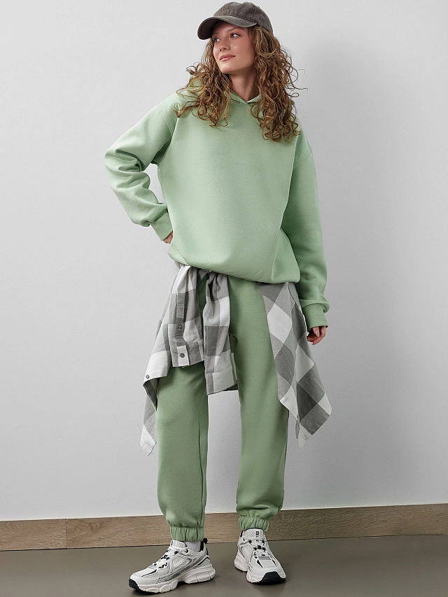 Брюки женские в туманно-зеленом оттенке - 8