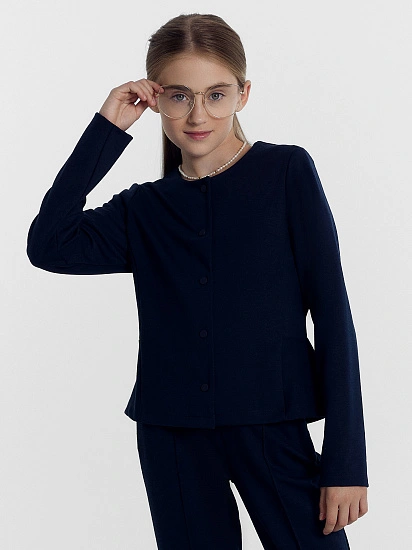 картинка Жакет для девочек темно-синий от известного бренда одежды для девочек Mark Formelle