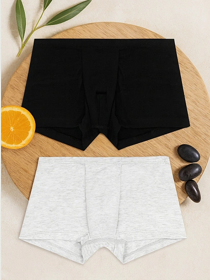 картинка Трусы-боксеры для мальчиков мультипак (2 шт.) в серых оттенках от магазина одежды для мальчиков от бренда Mark Formelle