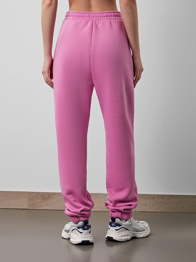 Теплые брюки женские розовые с начесом - 4