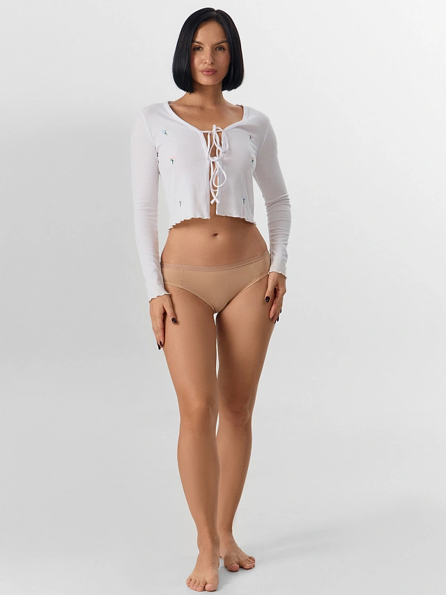 Трусы слипы женские бежевые - 7