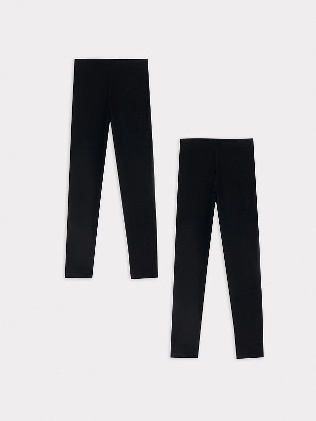 Легинсы для девочек мультипак (2 шт.) в черном цвете - 7