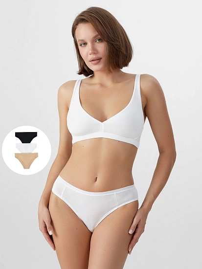 картинка Трусы женские слипы мультипак (3 шт.) в белом цвете  от магазина стильной одежды Mark Formelle