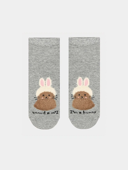 картинка Носки женские серые с рисунком "зайки" от магазина стильной одежды Mark Formelle