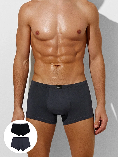 картинка Трусы мужские боксеры мультипак (2 шт.) серо-черные  от магазина мужской одежды Mark Formelle
