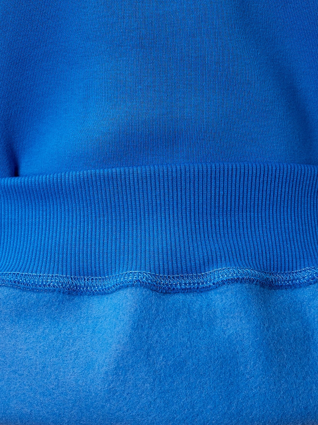 Теплое худи женское голубое с капюшоном - 7