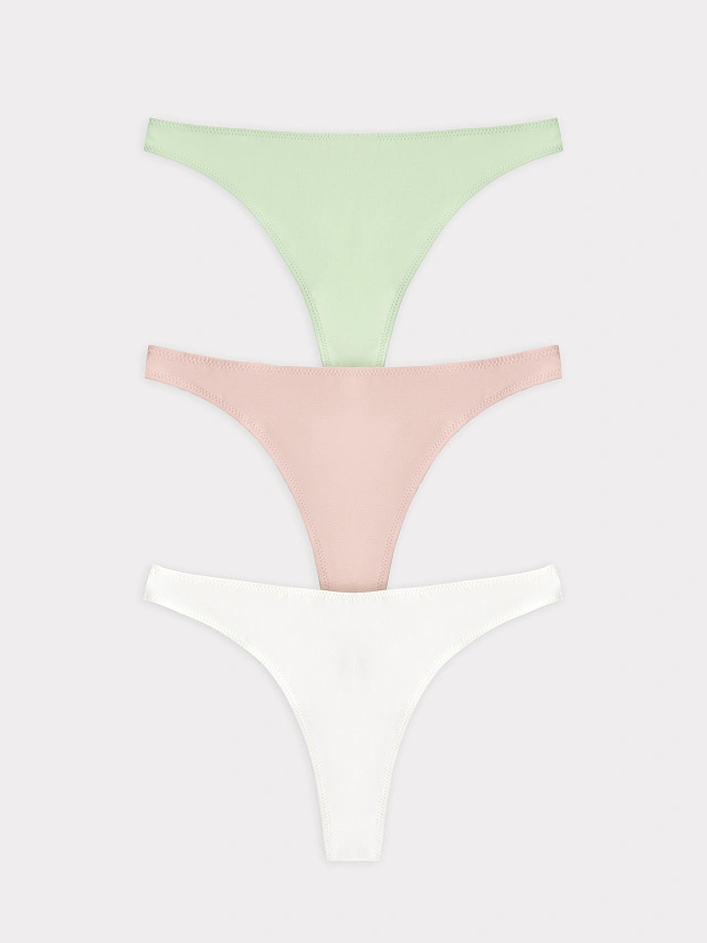 Трусы женские бразилиана мультипак (3 шт.) в сумрачно-белом цвете - 8