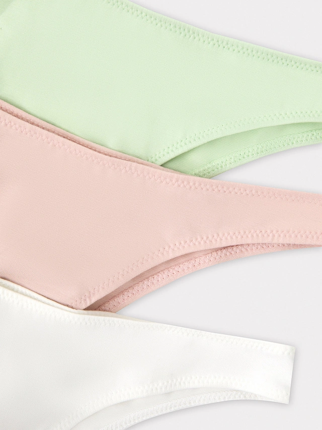 Трусы женские бразилиана мультипак (3 шт.) в сумрачно-белом цвете - 9