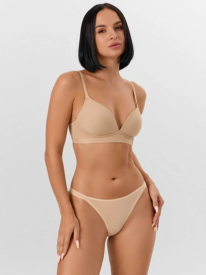 картинка Трусы женские бразилиана в бежевом цвете  от магазина стильной одежды Mark Formelle