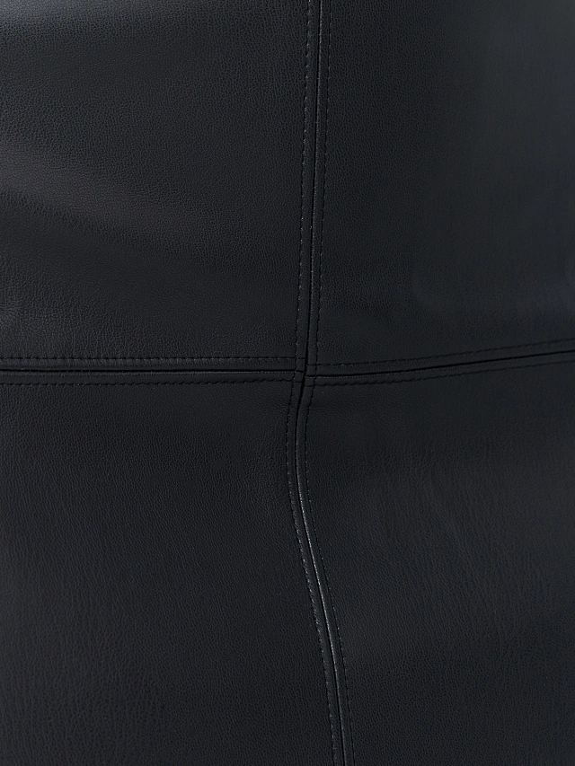 Юбка женская мини черная из экокожи - 7