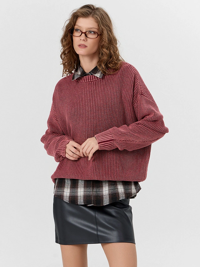 Юбка женская мини черная из экокожи - 16