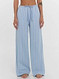 Брюки домашние женские голубые в полоску