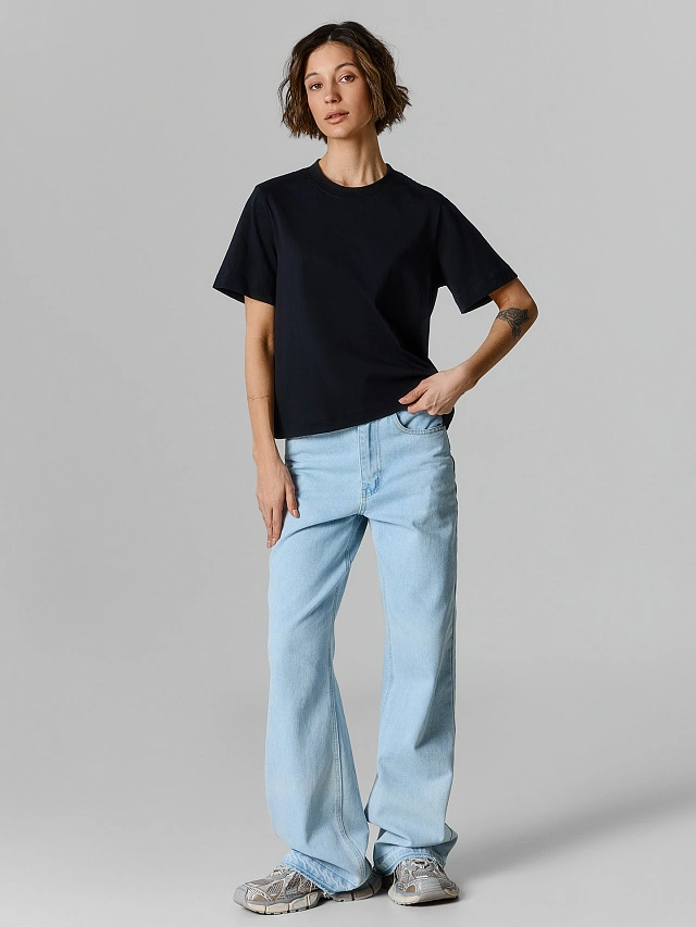 Футболка оверсайз женская черная - 3