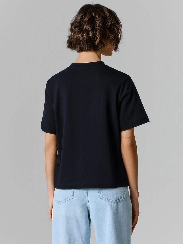 Футболка оверсайз женская черная - 4