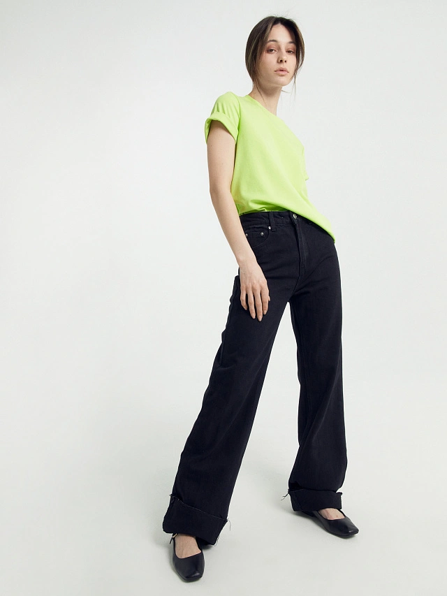 Футболка женская в ярко-салатовом цвете - 8