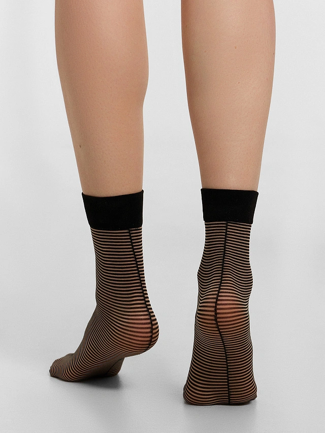 Носки женские в бежево-черном цвете - 6