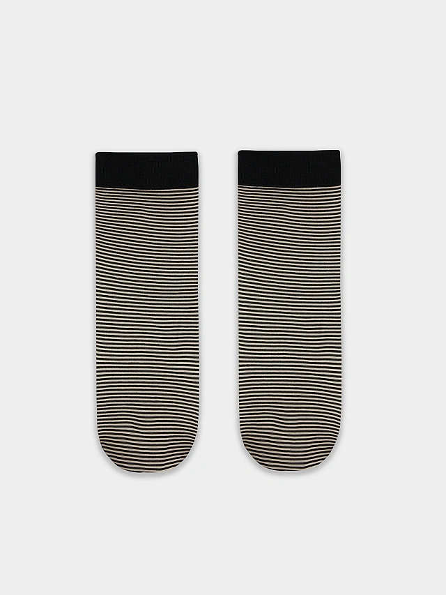 Носки женские в бежево-черном цвете - 9