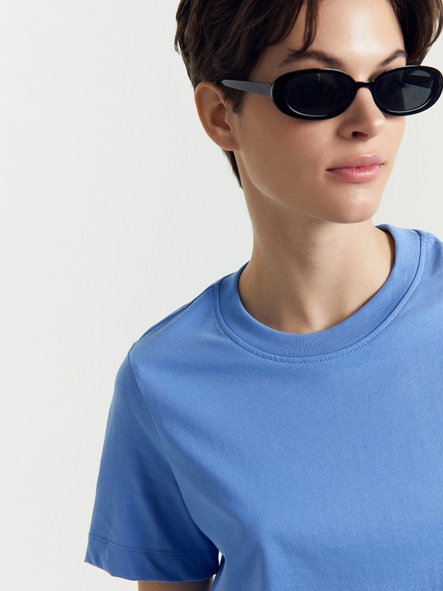 Футболка женская в синем цвете - 5