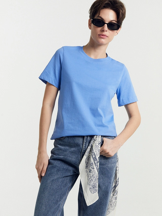 Футболка женская в синем цвете - 6