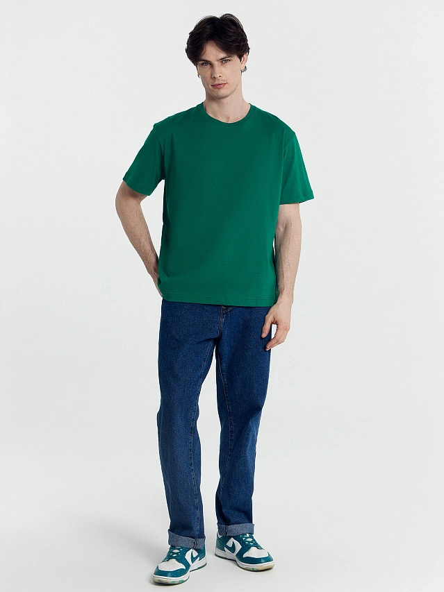 Футболка мужская в изумрудно-зеленом цвете - 3