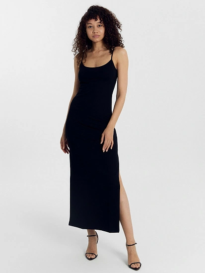 картинка Сарафан женский макси в черном цвете от магазина стильной одежды Mark Formelle