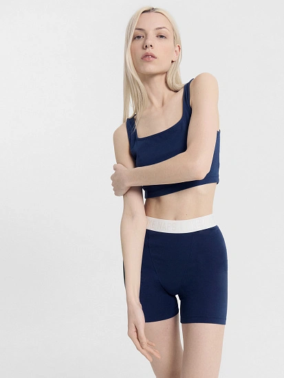 картинка Комплект женский (топ, шорты) в темно-синем цвете от магазина стильной одежды Mark Formelle