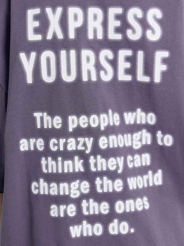 Футболка женская серая с печатью - 5