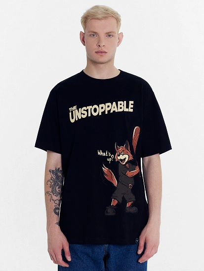 картинка Футболка мужская черная с печатью от магазина мужской одежды Mark Formelle