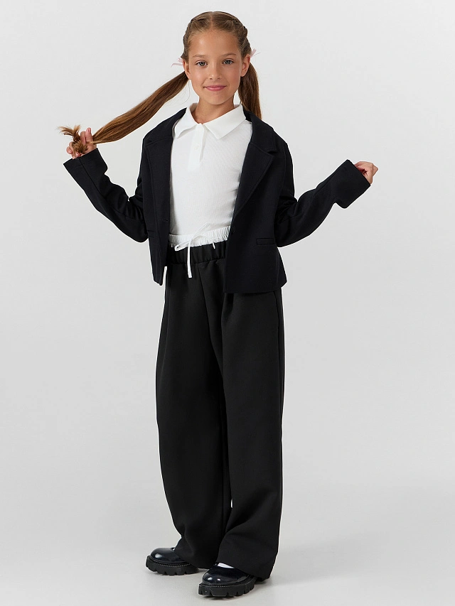 Поло для девочек в белом цвете - 10