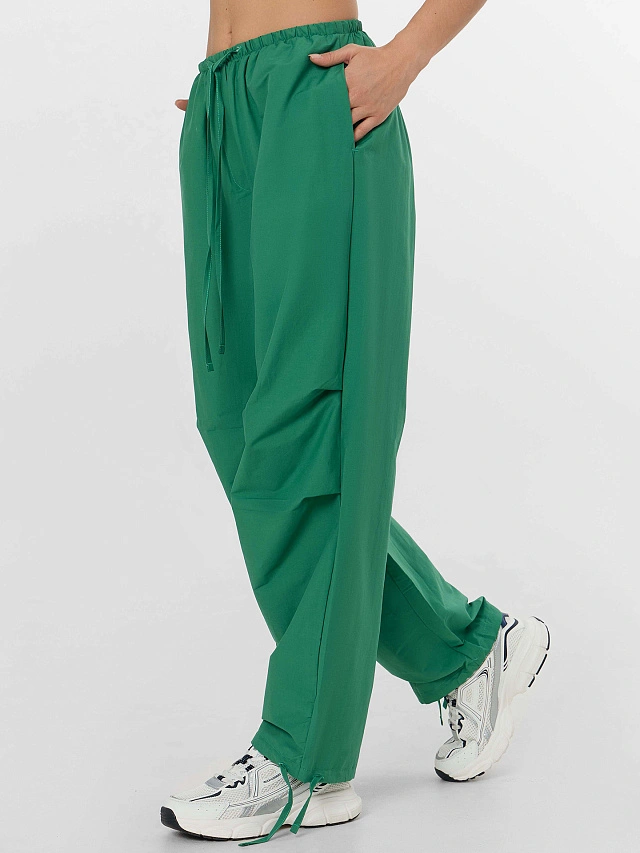 Брюки парашюты женские зеленые - 4