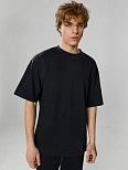 Футболка мужская черная однотонная оверсайз из 100% хлопка