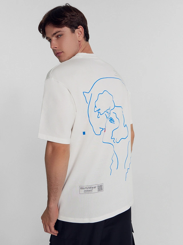 Футболка мужская белая с печатью - 7