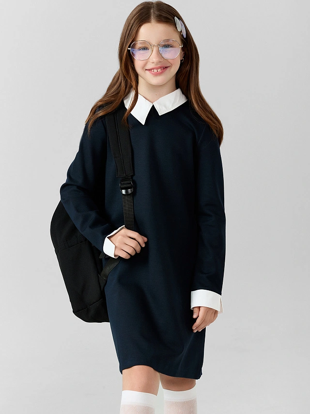 Платье для девочек в синем цвете - 7