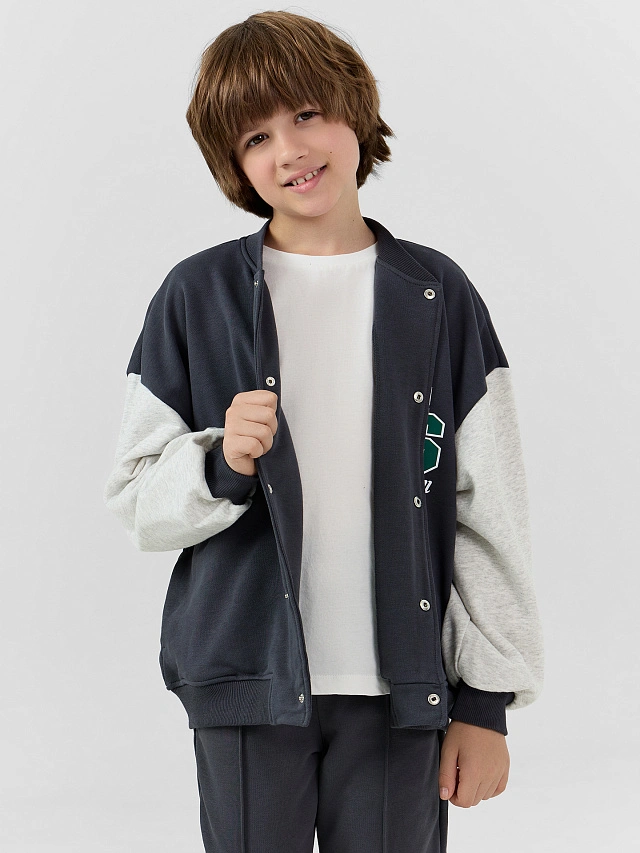 Толстовка для мальчиков в сером цвете - 2