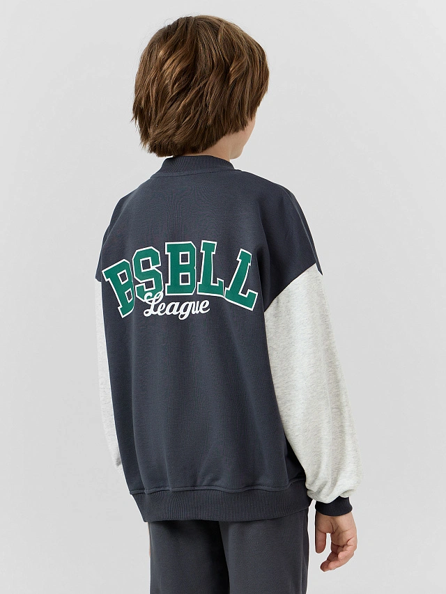 Толстовка для мальчиков в сером цвете - 4