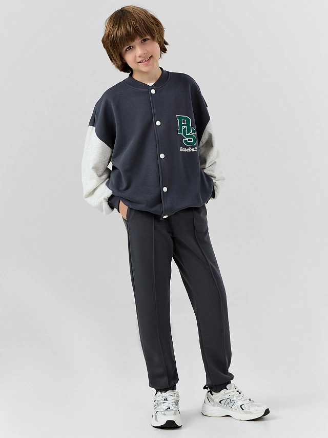 Толстовка для мальчиков в сером цвете - 5