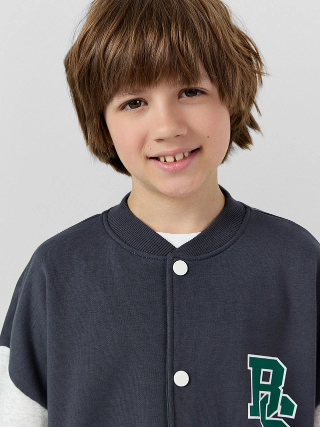 Толстовка для мальчиков в сером цвете - 6